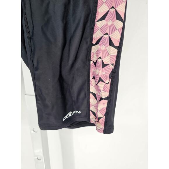 Dolfin Mens Sz 32 Jammer Swimsuit Swim Trunks Black w/ Pink Sides - Picture 2 of 4